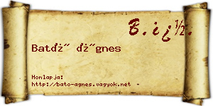 Bató Ágnes névjegykártya
